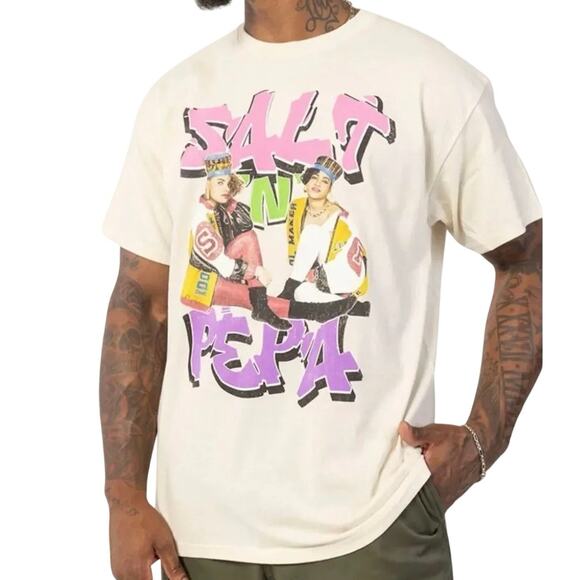 SALT N PEPA 90s Vintage Inspired Graphic Tee in White Size Unisex XL New w/ Tag - Picture 4 of 11